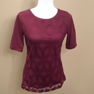 5 for $20! Van Heusen Wine / Red Short sleeve top